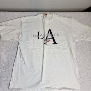 Vtg Los Angeles T-shirt Men's Tee Sz X-Large Tourist 90s Y2K American Flag Pride